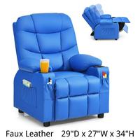 Faux Leather - Blue - 29"D x 27"W x 34"H