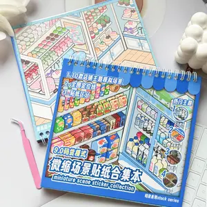 DIY Miniature Scene Sticker Collection Book 9.0 - Includes 10 Different Scenes, 20 Material Stickers, and 10 Scene Base Cards; an Easy, Stress-Relieving Craft for Beginners; Perfect for Relaxing Sticker Sheets