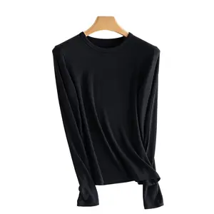 Women's Pearl Cashmere Blend Sweater | Real Cashmere Soft Thermal Knit Pullover | Fitted Round Neck Base Layer for Fall & Winter