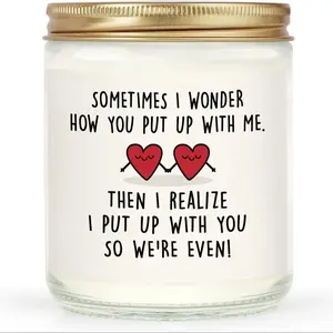 Handmade Anniversary Decorative Candle Ambiance Gift for Him & Her, Funny Birthday Gift for Boyfriend, Girlfriend, Husband or Wife, I Love You Gift, Christmas and Valentine's Day Gift for Couples
