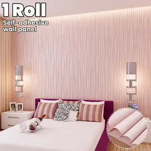 Luxury Modern Curved Stripe Self-Adhesive Wallpaper, Thick Non-Woven Fabric, Light, Peel-And-Stick, Living Room Decor