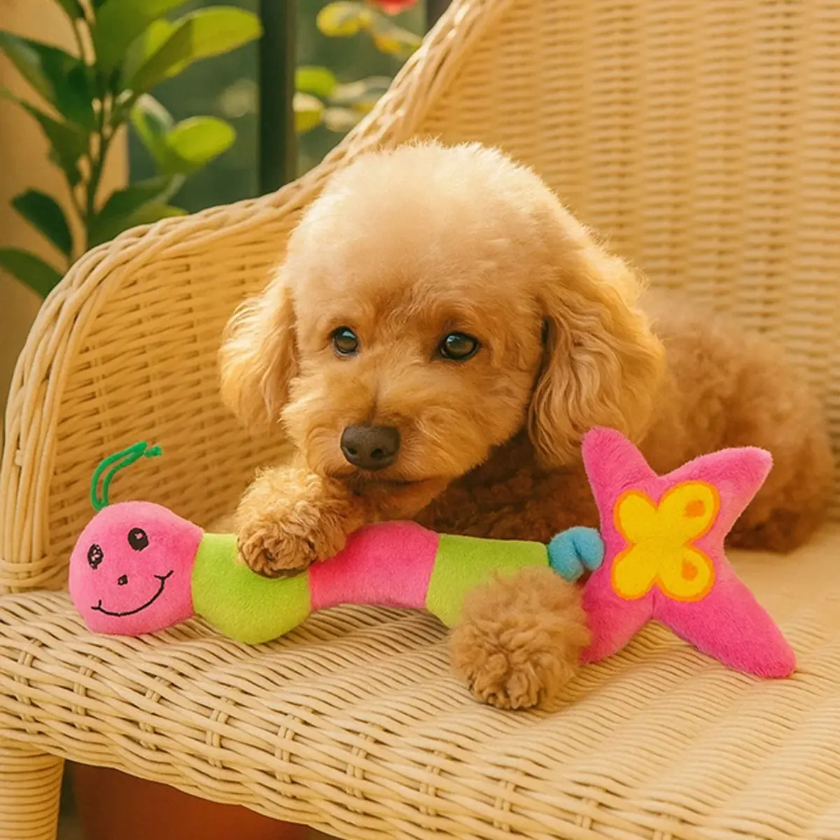 Deluxe Caterpillar Dog Toys to Keep Them Busy | For Medium & Large Dogs, Squeaky Pet Toy for Boredom, Stuffed Chew Toy, Soft Plush Puppy Products
