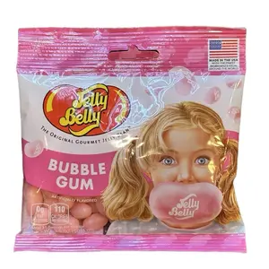 Jelly Belly Bubble Gum Flavored Jelly Beans 3.5 oz Peg Bag - Made in USA with Ingredients from Around the World Candy Bonbon Fruits Sweet Snack