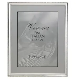 212 MAIN High Quality Traditional Steel 8x10 Photo Frame - Polished Silver Plate, Beaded Edge Design, Sturdy Metal Frame for Baby & Maternity Decor, Home Decor