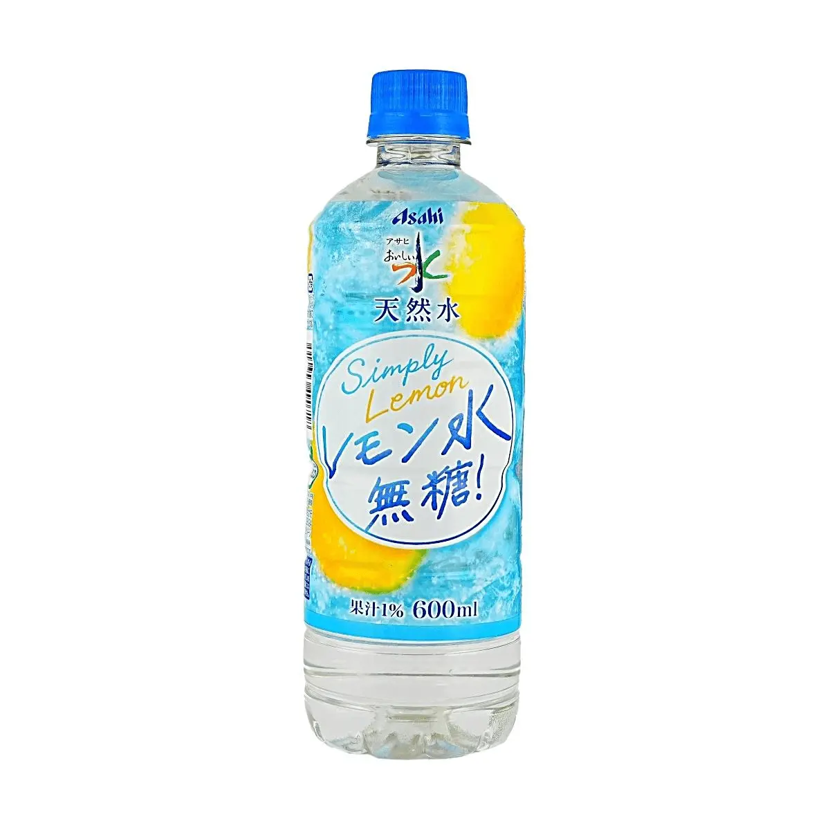 ASAHI Simply Lemon Water 600ml - Zero Sugar, Zero Calorie, Natural Flavored Drink with 1% Real Lemon Juice