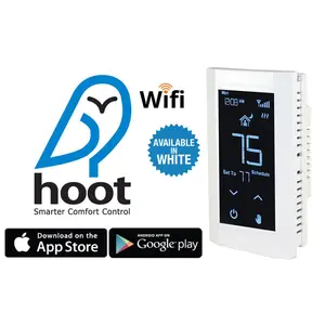 King Electric K902-W 240V 16A Double Pole Hoot WiFi Line Voltage Programmable Thermostat, White