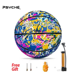 PSYCHE Basketball Rubber Women basketball With Free Ball Pump and Needles, Outdoor Use, Multicolour, Great Gift For Beginner,Christmas Gift