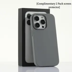 [2 Pack screen protector]Phone case for iPhone 17 Pro Max 17 16 15 14 13 12 11Pro Max Large Hole Skin-Feel Liquid Silicone-like Phone Case Skin-friendly Premium Handfeel drop-proof protective case, Shockproof Protective Cover case for iphone 17 Pro Max