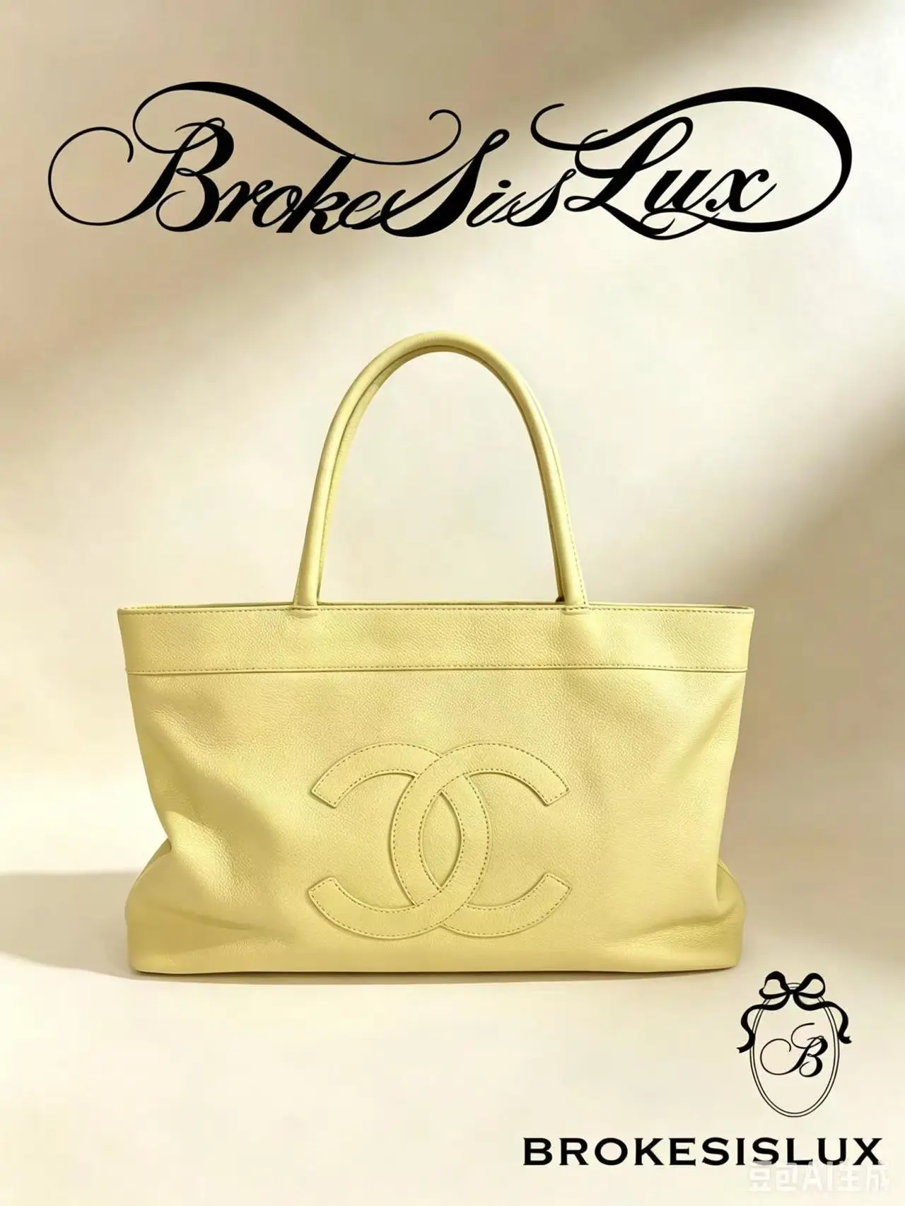 Pre-owned CHANEL Yellow Caviar Leather Tote | Embossed CC Logo, Everyday & Work Shoulder Bag