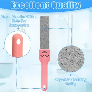 Pumice stone cleaning brush, used for cleaning toilets, comes with an extra-long handle, capable of removing dirt from toilet seats, bathroom toilets, tiles, and bathtubs