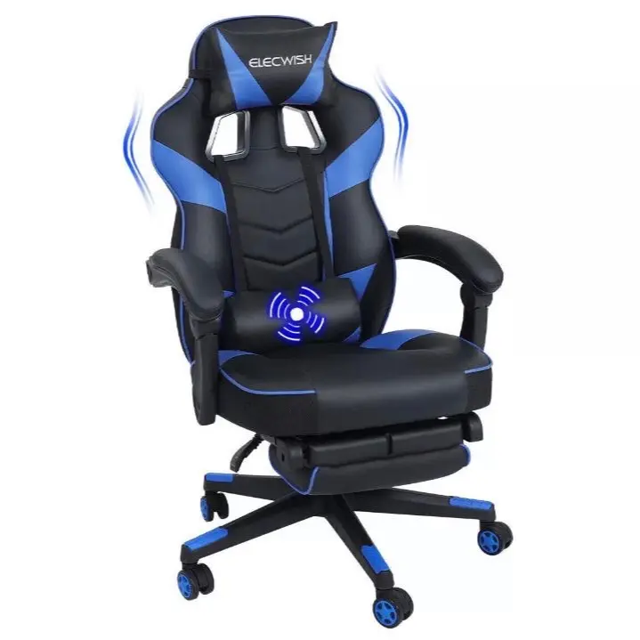 ELECWISH Gaming Chair Massage Swivel Office Chair Computer Seat with Footrest
