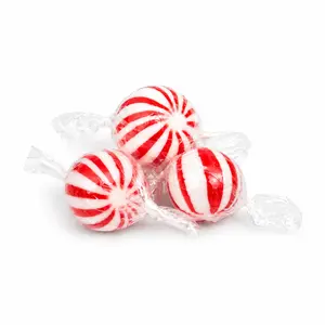 Peppermint Mint Balls Hard Candy Refreshing Wrapped Classic Mint Candy