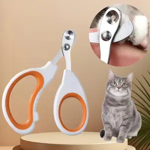 Stainless Steel Cat Nail Clipper with Safety Rounded Tip, Ergonomic Pet Grooming Scissors for Cats, Anti-bleeding Design, Ideal for Small Animals