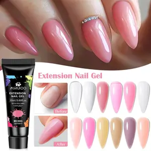 MSRUIOO 20ml Poly Extension Gel, 12 Colors Clear Milky White Nude Pink Poly Gel for Nail Extension, Soak-off UV Builder Nail Gel 3D Hard Gel, Beginner & Professional Nail Art Salon DIY
