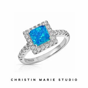 Square Opal Ring (Silver)