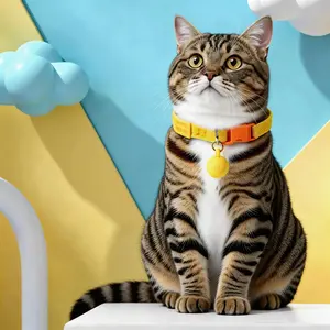 Adjustable High-elasticity Pet Collar Necklace with Cute Macaron Ball Pendant for Summer, for Cats and Dogs