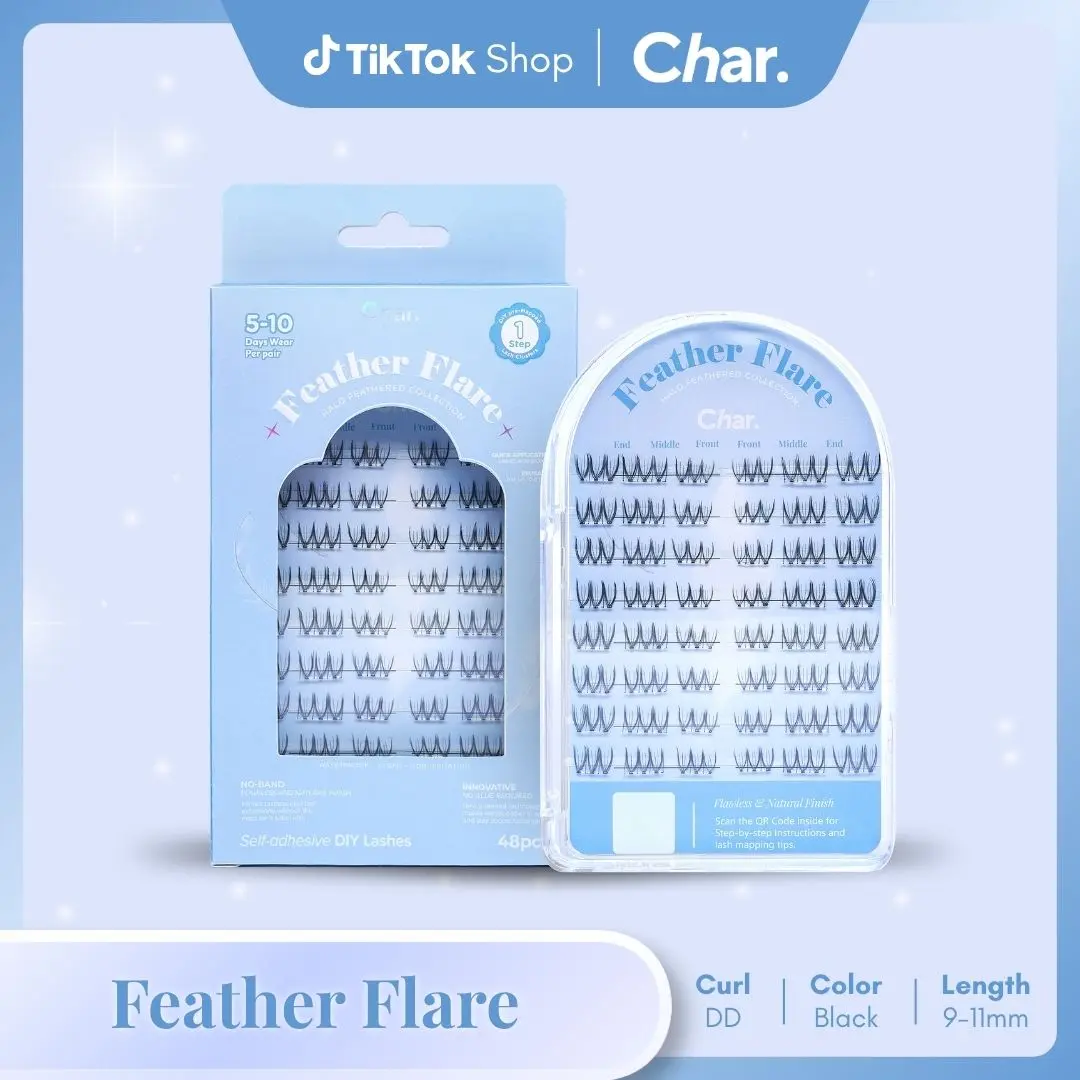 Feather Flare - Natural, Subtle, Lightweight| Pre Glue | 5 to 10 days wear