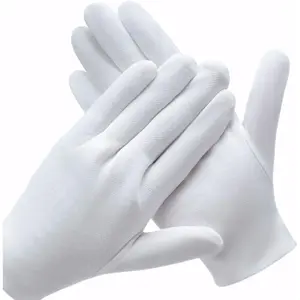 6 Pairs White Cotton Gloves for Dry Hands  SPA Moisturizing - Work Glove Liners for Serving Costume Inspection