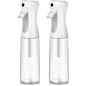 Continuous Spray Bottle for Hair – Fine Mist Mister for Hairstyling, Cleaning, Plants, Pets, Barbers, Salons, and Essential Oil Applications (300ml/10 oz) Clear 2 Pack