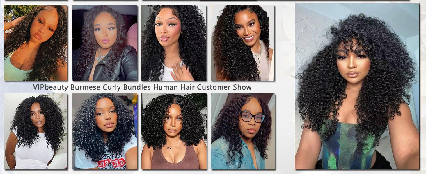 【Lowest Price】VIPbeauty  12A Burmese Curly Bundles Human Hair 100% Unprocessed Virgin Hair Bundles Deals Human Hair Extensions 12A Raw Burmese Curly Human Hair Bundles for Black Women Natural Black Spiral Curly End Human Hair Weft Extensions