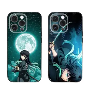 Anime Muichiro T-Tokito Phone Case for iPhone 17 Air 16 Pro Max 15 14 Plus 13 12 11 Soft Black Funda