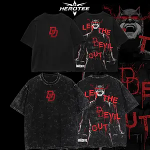 [ Hero Tee ] Daredevil # 1 Born Again MCU Hero Double Printed Oversize Tshirt Sweater Hoodie heavytweight Acid Washed Tee TV Show Graphic Top Cotton Gift T-Shirt For Comic Lover, Gift T-Shirt For Movie Lover HOODIE