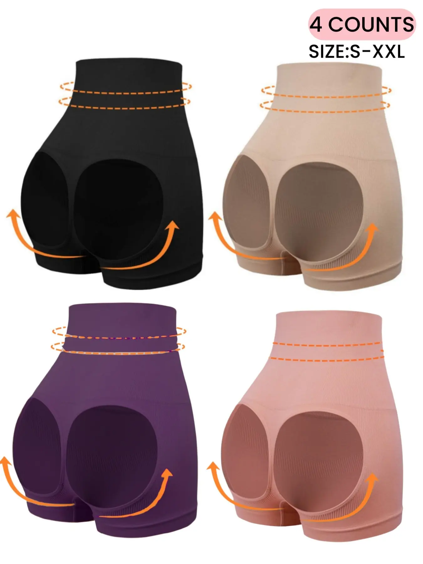 Women's Cut Out High Waist Compression Body Shaping Shapewear Shorts, Breathable Comfortable Shaper, Firm Tummy Control Butt Lifter, Ladies Shapewear Bottoms, Butt Enhancer Shorts, Womenswear