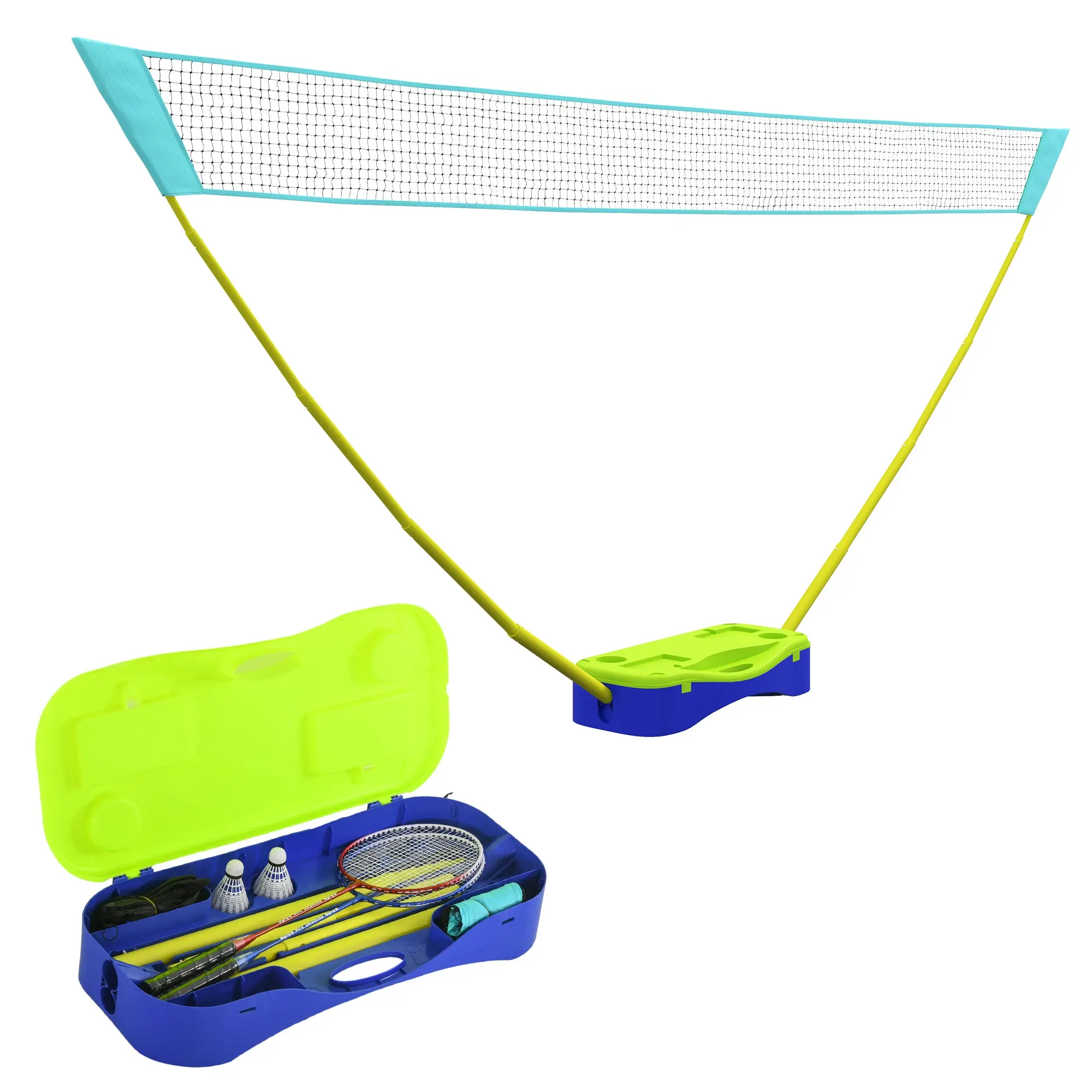 SPORTNOW Portable Badminton Net Set W/  Rackets, Shuttlecocks