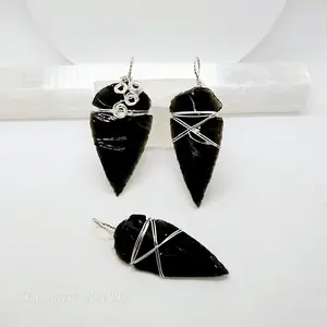 Obsidian Arrowhead Necklace Handmade