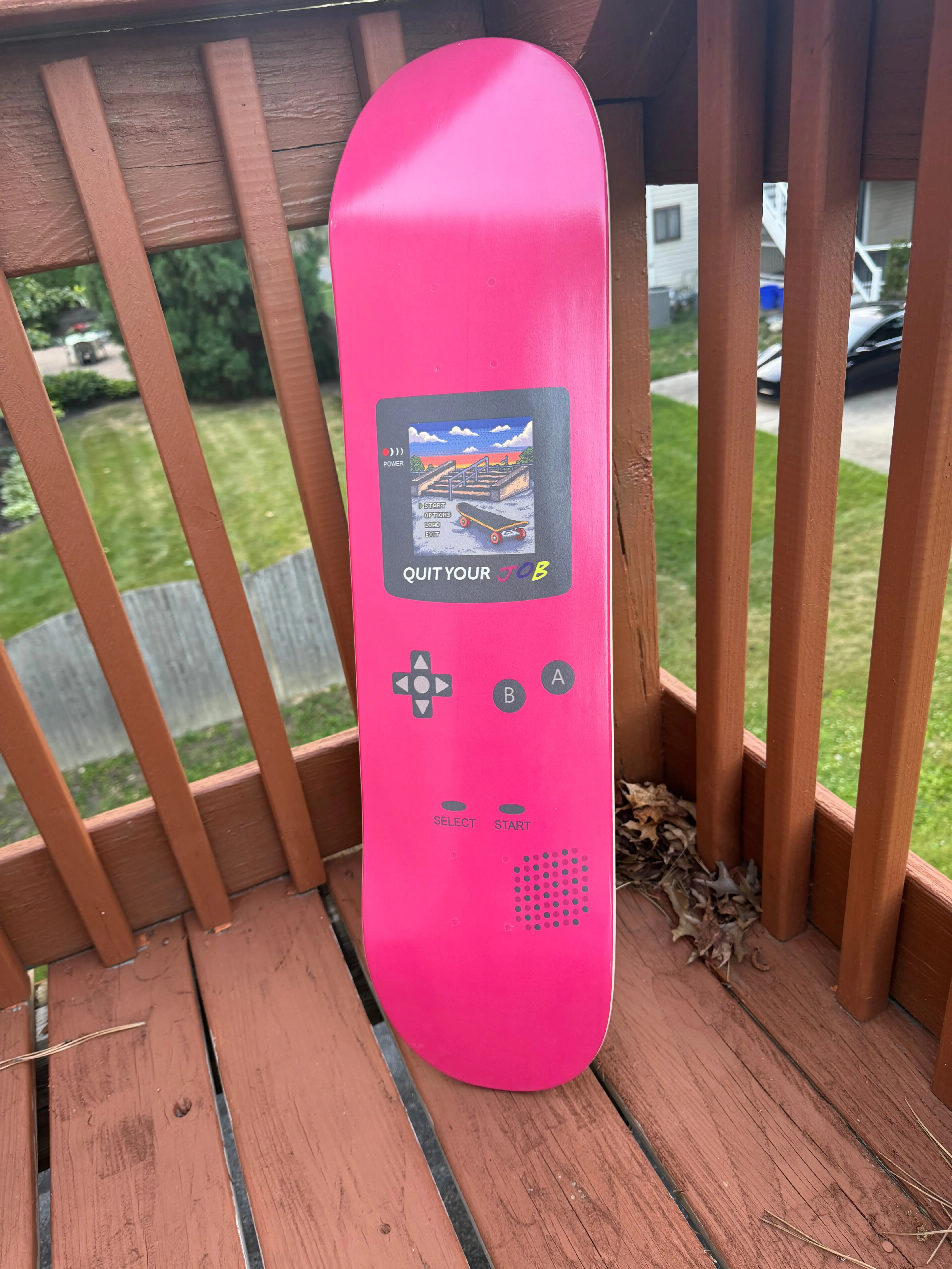 Pink Berry Retro Console Skate Deck – 7.8"