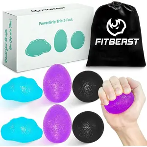 Stress Balls for Adults, Hand Exercise Balls 6 Pack, Stress Relief & Grip Strength Trainer, Squishy Balls & Squeeze Balls for Arthritis, Carpal Tunnel, Hand Therapy with 3 Resistance Levels
