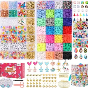 7200+PCS Clay Beads Bracelet Making Kit, Polymer Preppy Flat Heishi Beads for Bracelet,Friendship Bracelet Kit for Adults. artificial jewellery