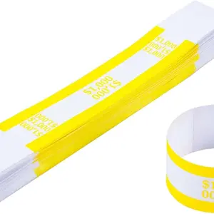 Currency Band Bundles Pack of 100 Self Sealing Currency Straps Bands Money Bill Wrappers