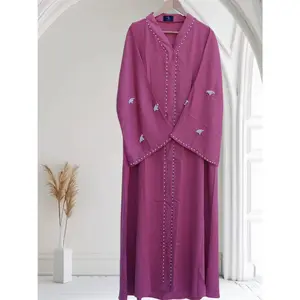 Ayesha's Pearl Abaya Rose Pink - Comfortable Fit, Versatile Style, Ideal for Everyday Wear