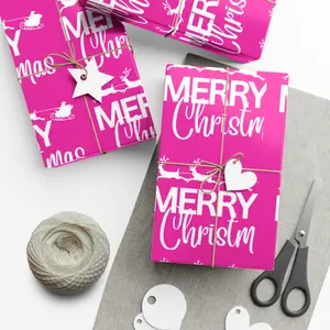 Pink Xmas Merry Christmas Gift Wrapping