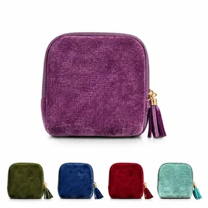 Cute Coin Purse Small Travel Jewelry Case with Tassel Mini Travel Jewelry Bag Organizer Pouch for Coins Bracelets, Fashion Accessories Mini Organizer  Bag for Women,Su jewelry  bag,Travel jewelry bag Folding Storage