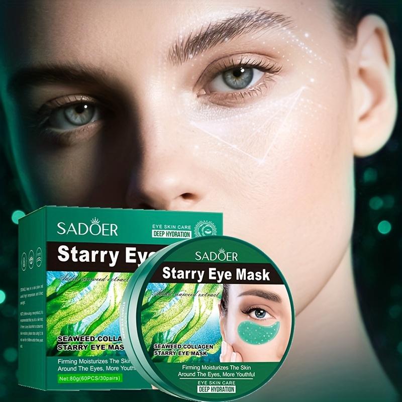 60pcs SADOER Collagen Gel Eye Mask for Dark Circles & Wrinkles - Seaweed Collagen Star-Shaped Patches, Sensitive Beige ('s Use), Hydrating Gel Patch to & Eye Wrinkles, Gel-Based Under-Eye
