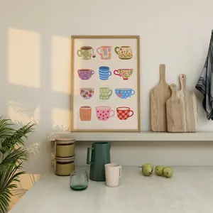 Tea Cup Prints, Tea Cup Posters, Tea Wall Art, Kitchen Art Prints, Mug Wall Art, Trendy Wall Art, Wall Art, Coffee and Tea Posters