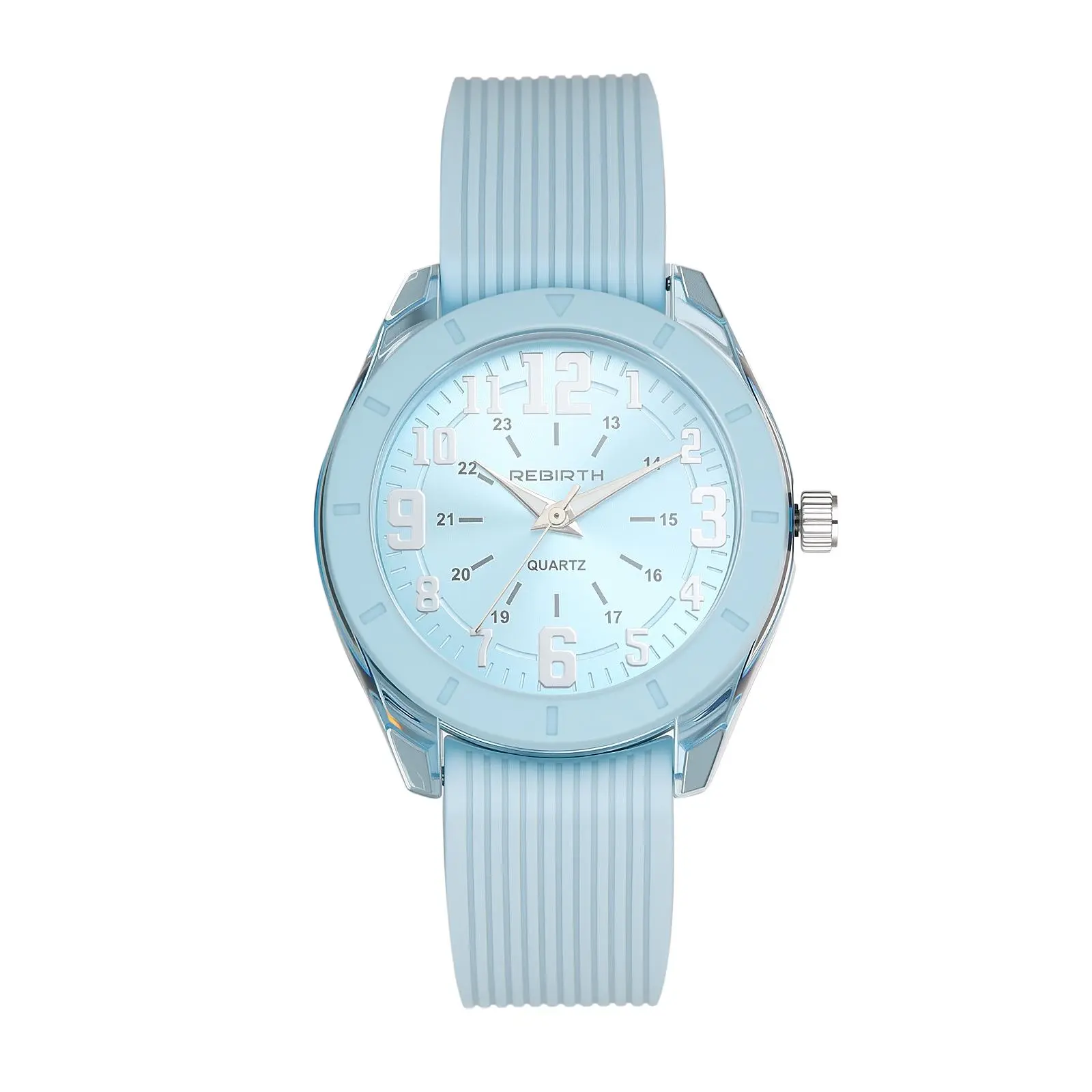 OIDEA Women's Silicone Quartz Watch - Luminescent Hands, 24hr Display Big Number Dial, 3ATM Water Resistant for Casual Sports