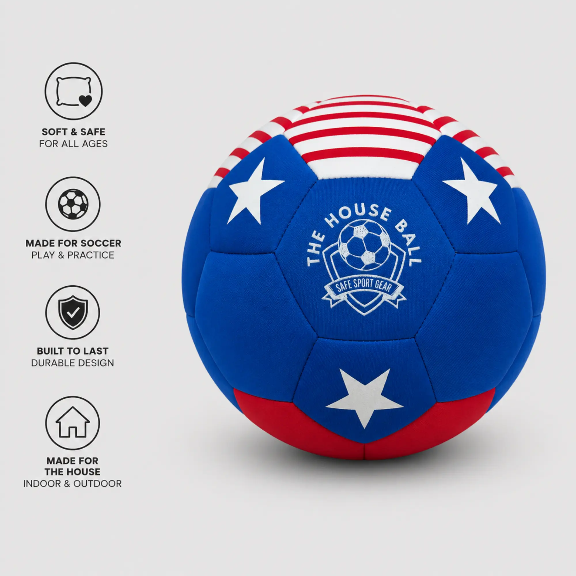 The House Ball - USA - The Original Soft and Safe Soccer Ball Size 4