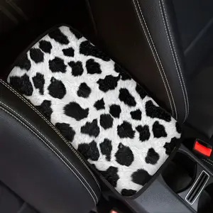 Fashion Cow Print Car Armrest Cushion,Easy To Install Center Console Pad Cover for Auto,SUV, Truck,Great Gift for Thanksgiving, Christmas Fun Car Accessories