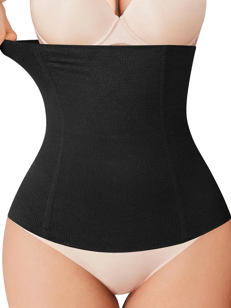 Women's High Stretch  Waist Trainer, Tummy Control Shaper, High Stretch Waist Cincher, Women's Black Shapewear for Daily Wear, Body Sculpting Belt