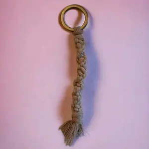 Handmade Macrame Keychain, Dusty Rose