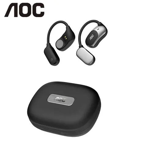 AOC ACD2524 Electronic Wireless Headset - Bluetooth 5.4, Active Noise Cancelling, Electroplated Ear Hook, Flash Connection, Comfortable Fit, 20kHz, 5V, Noise Isolating, Boxing Use, Music & Calls Ready, Compatible with Mobile, PC, Laptop, Android/iOS