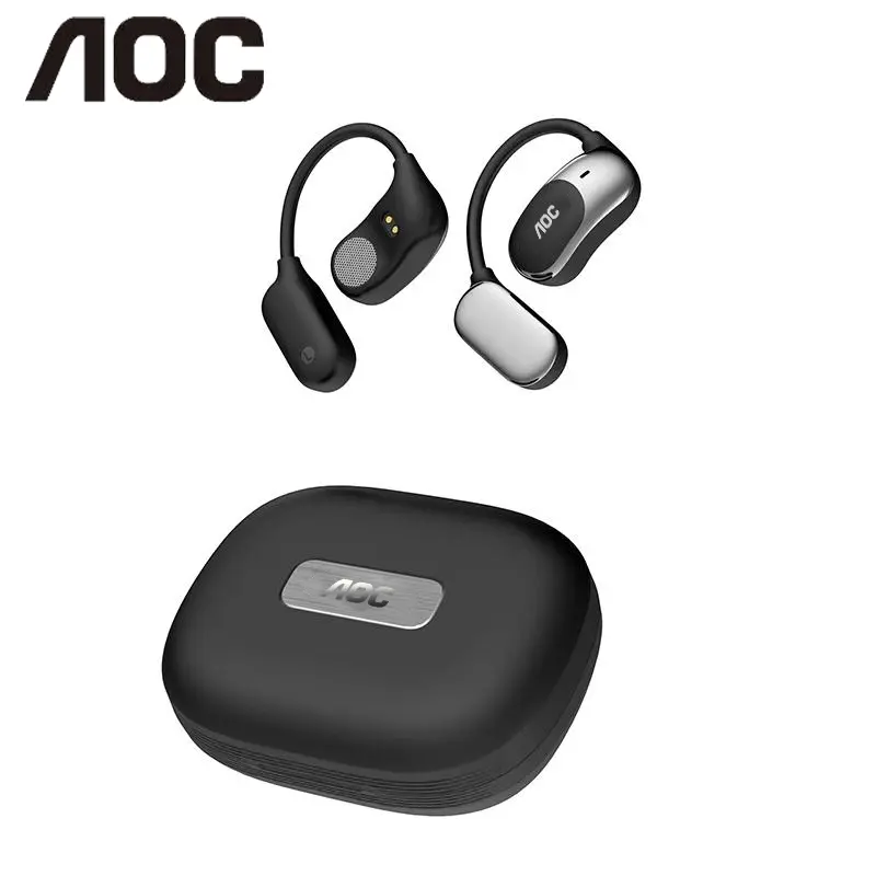 AOC ACD2524 Electronic Wireless Headset - Bluetooth 5.4, Active Noise Cancelling, Electroplated Ear Hook, Flash Connection, Comfortable Fit, 20kHz, 5V, Noise Isolating, Boxing Use, Music & Calls Ready, Compatible with Mobile, PC, Laptop, Android/iOS