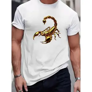 Golden Scorpion Fashion Tee - Breathable, Quick-Dry, Stretchy |   Men'S Casual Wear, Outdoor Activities good graphic tees