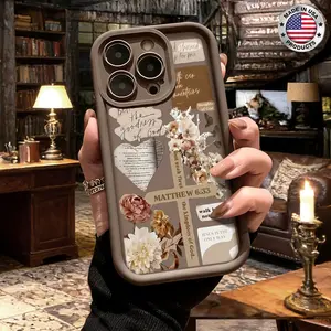 Vintage Christian Bible Verse Floral Aesthetic Phone Case for iPhone 17 16 15 14 Pro Max 13 12 11 XR XS Plus Air Slim Lightweight Shockproof Anti Drop Protective Durable TPU Cover