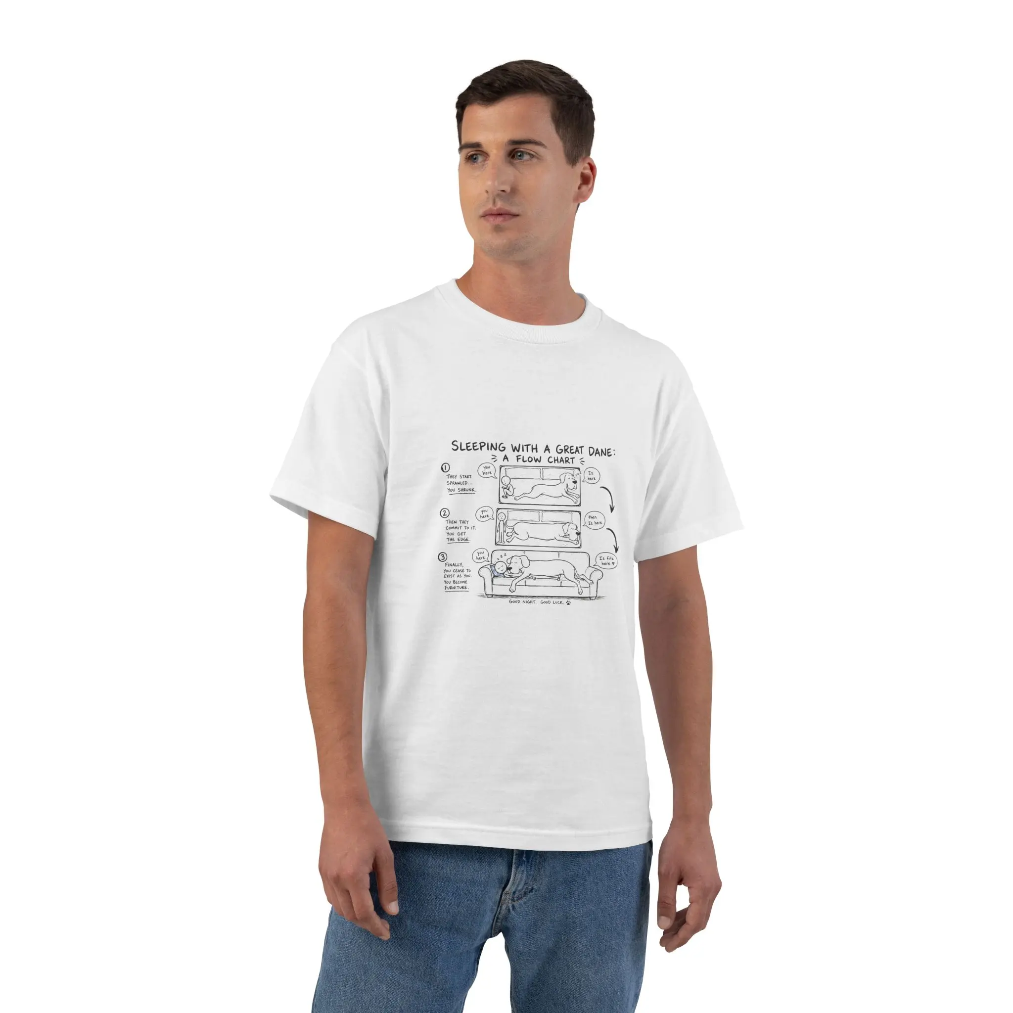Unisex Sleeping With A Great Dane FlowChart - Up to 6XL