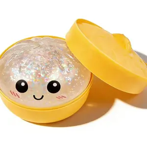 Giant Glittering Steamed Buns Extra Large Rainbow Fidget Toy with Steaming Box Soft Dough for Adults to Knead for Depression Relief Portable Calming Toy Stress Glutinous Rice Cake
