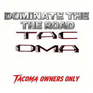 3D Red & Gloss Black Tailgate Letters for Toyota Tacoma 2024-2026, TRD Off-Road Style Tailgate Emblem, No-Drill OEM Look ABS Plastic, Weatherproof Rear Lettering Upgrade for Truck Bed Decor